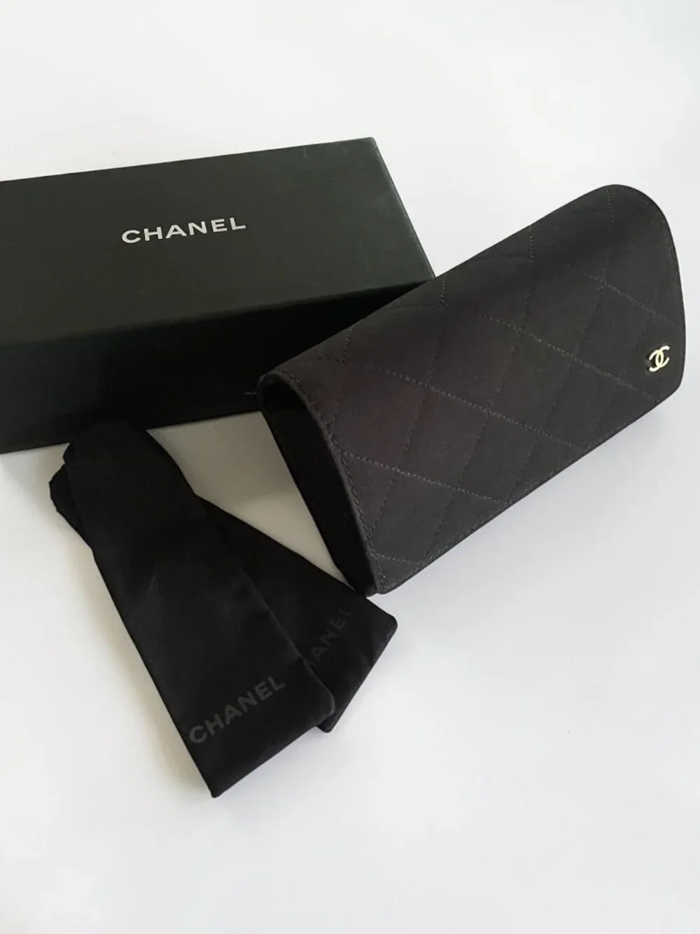 CHANEL Butterfly Sunglasses Black Beige Brown CC Logo